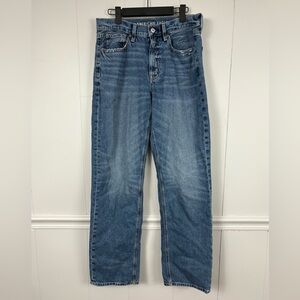 American Eagle Denim Low Rise Baggy Straight Leg Jeans 30 Casual Basic Everyday